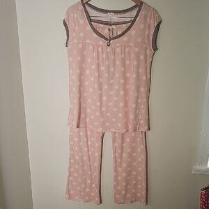 P J Studio Pink Polka Dot Sleepwear Set. Size X Large. Great Condion.
